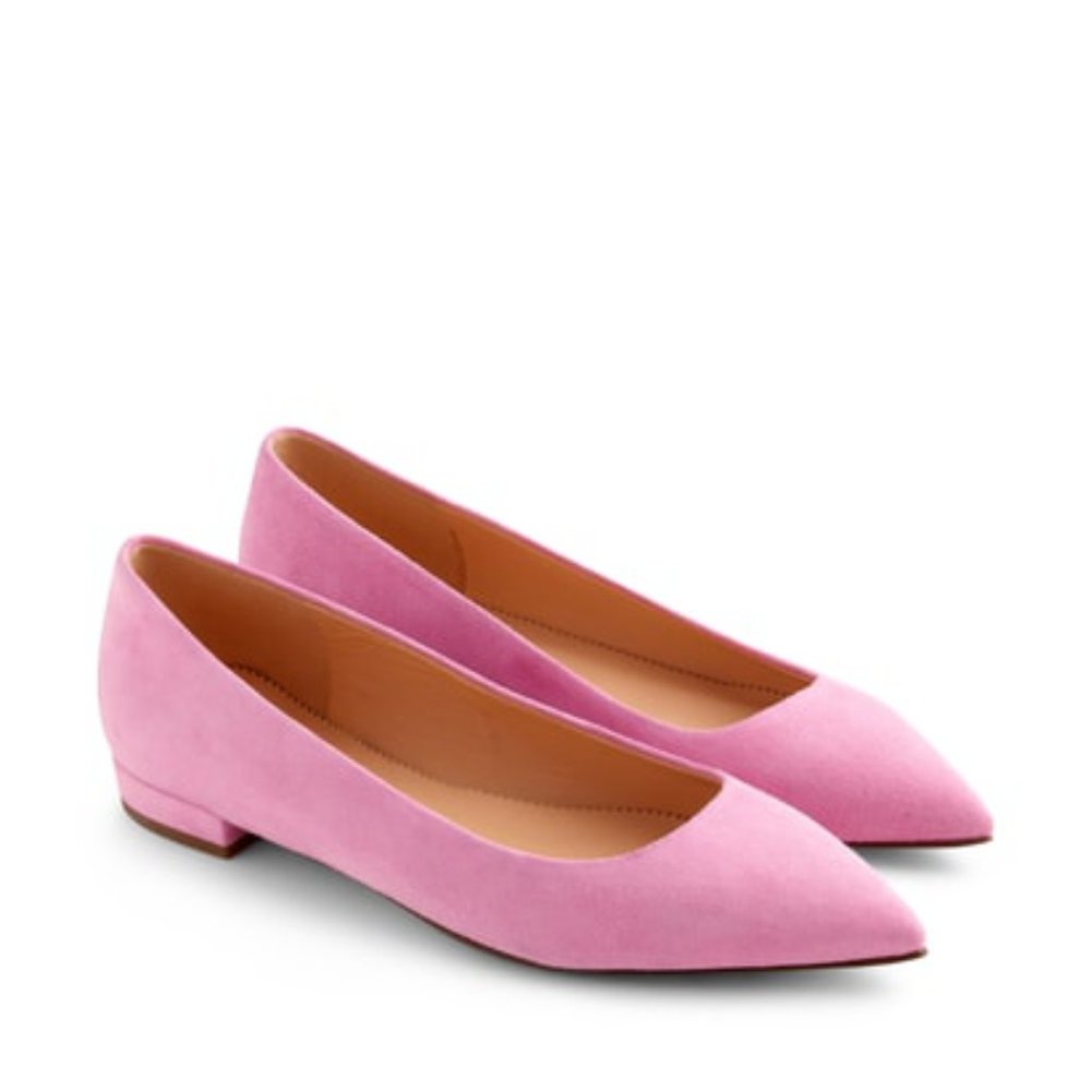 J. Crew Pointed Toe Flat in Sundrenched Peony Sz 9